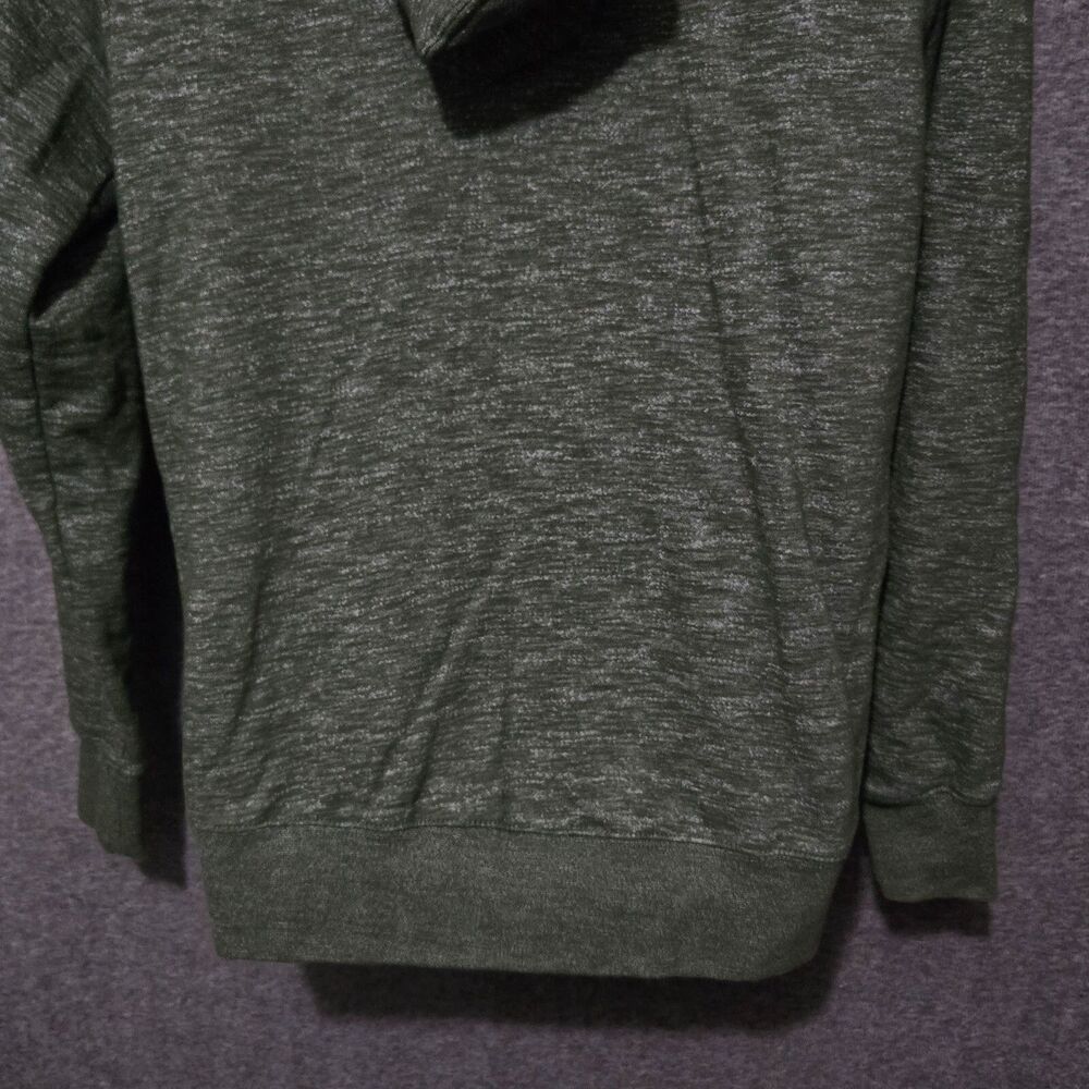 Wellen Full Zip Hoodie Mens Medium Green Heathered Terry Logo Sweatshirt Jacket - Picture 7 of 10